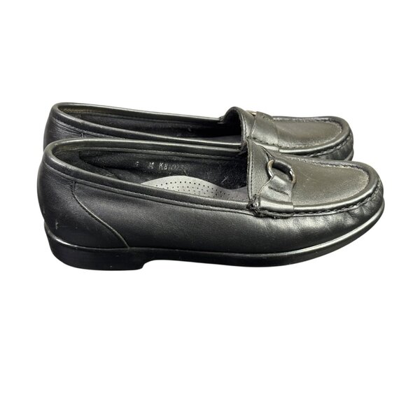 SAS Jewel Loafers Shoes Womens 5 M Black Leather Slip On Tripad Comfort Casaul - Picture 4 of 11